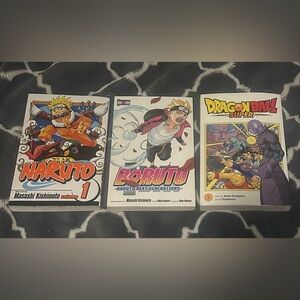 Dragon Ball Z Super Book, Boruto Next Generation, Naruto Volume 3 Book Lot Anime
